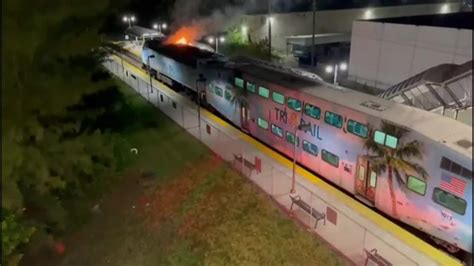 Tri-Rail engine catches fire while approaching Golden Glades Station; passengers evacuated, no reported injuries